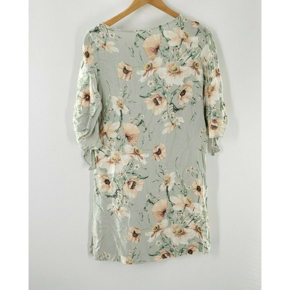 H&M Women's Green Floral Dress Size 4 - Picture 5 of 5